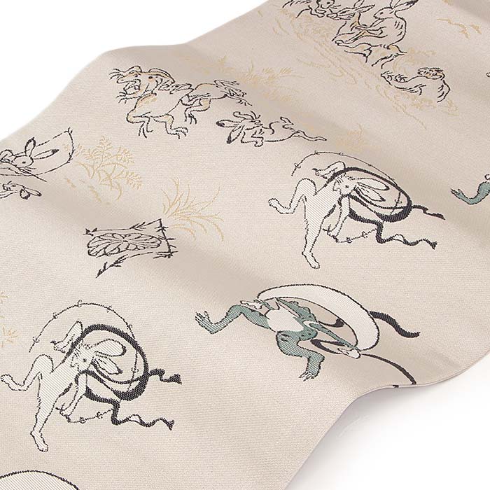 楽天市場】名古屋帯 未使用 ベージュ 鳥獣戯画 西陣織 田中伝 普段用