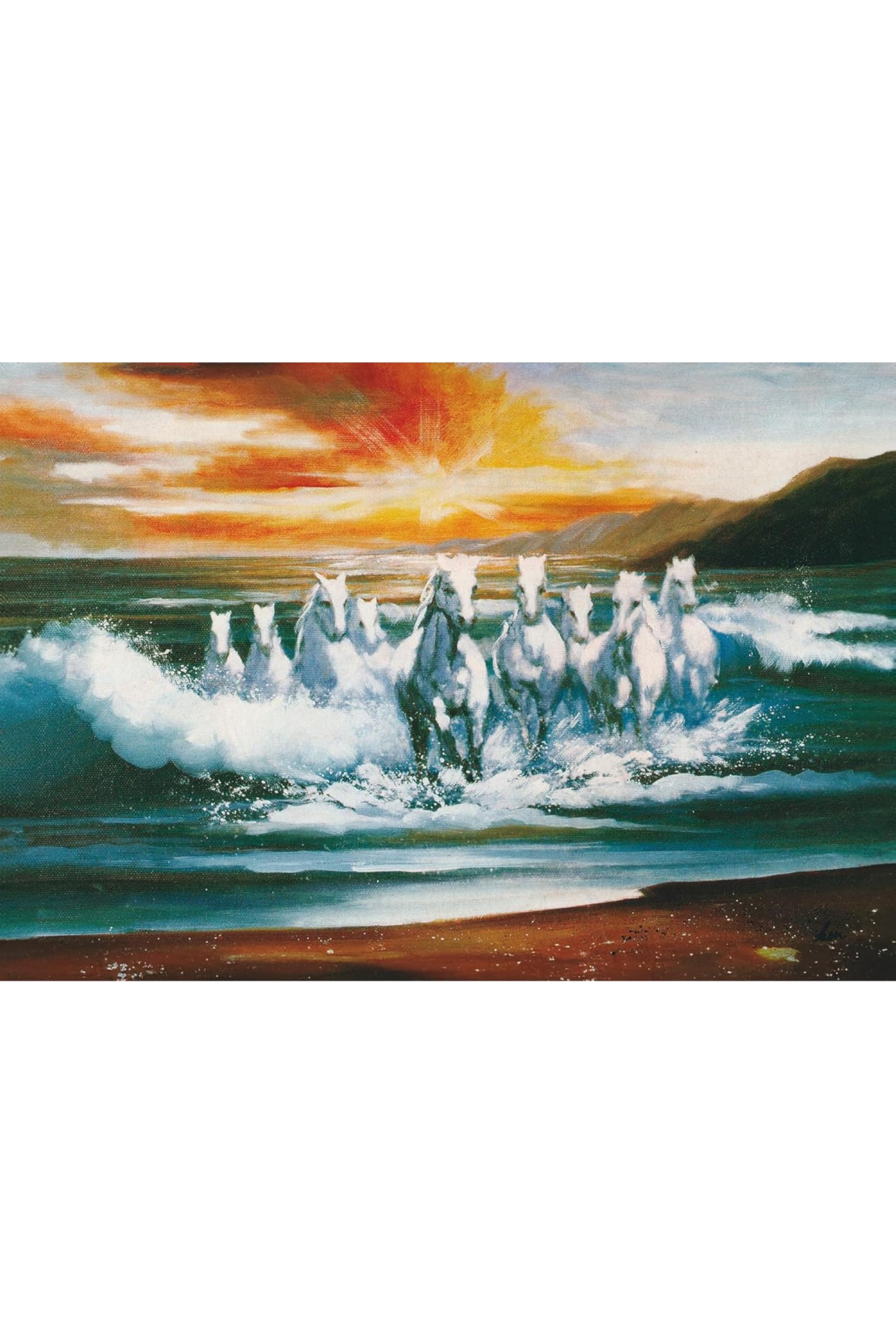 楽天市場】インテリア開運絵画「金運九頭馬図」玄関 トイレ 居間 寝室