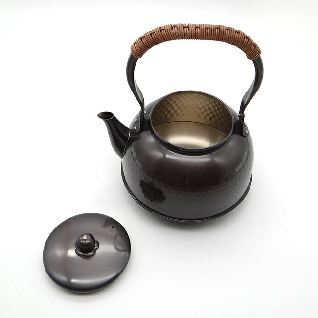 楽天市場】新光堂 COPPER100 純銅 黒銅仕上げ 鎚目湯沸し 2.3L[新光