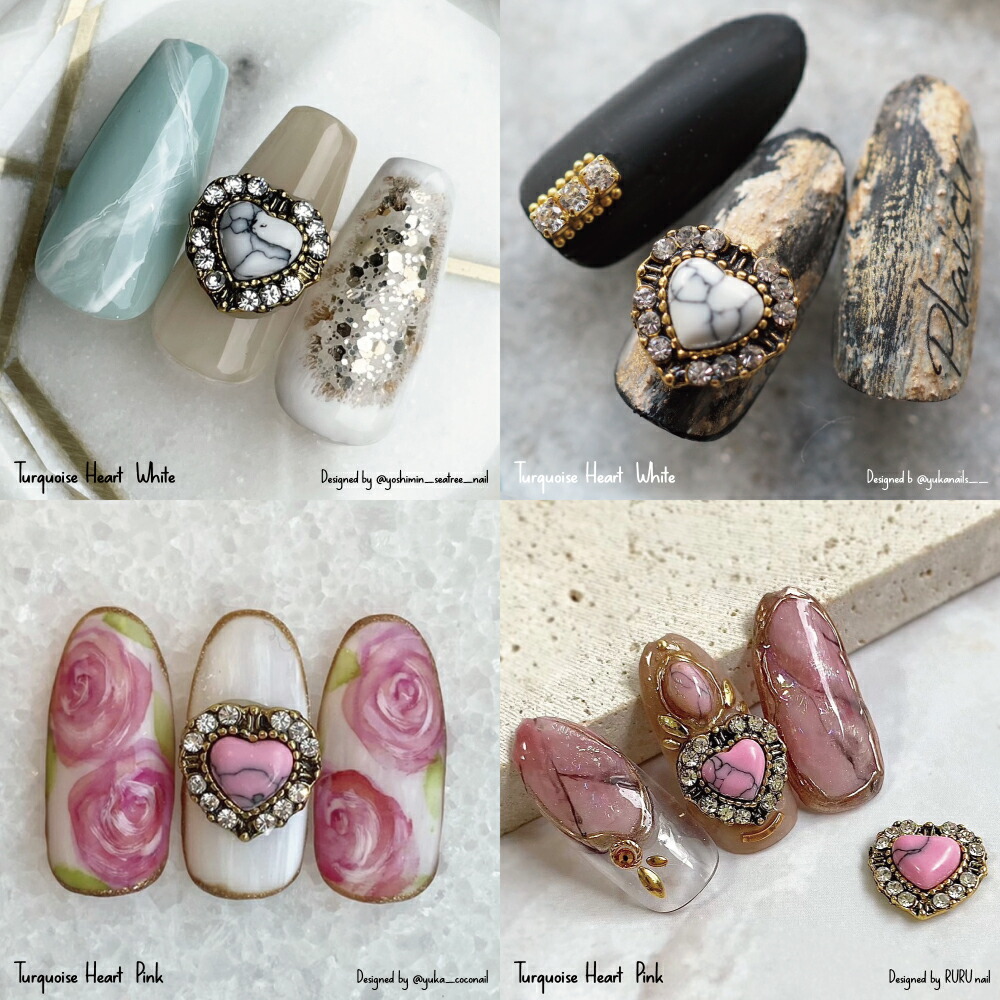 楽天市場】KiraNail ターコイズハート 1個/3個入 ☆ ネイルパーツ