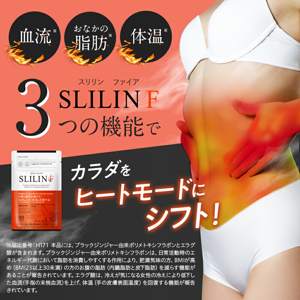 楽天市場】スリリン ファイア (3袋) 脂肪燃焼 ダイエットサプリ