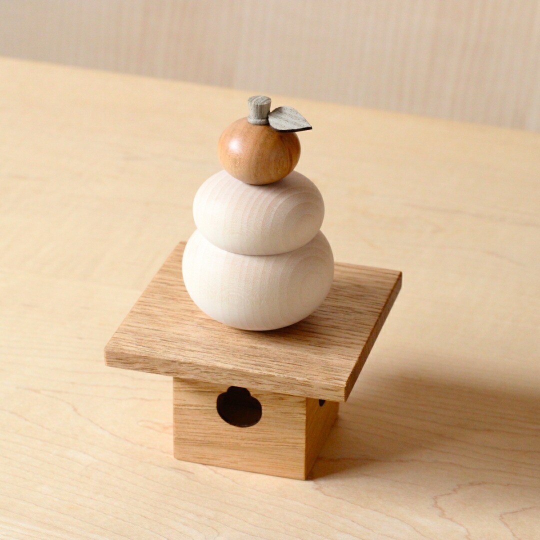 楽天市場】木製鏡餅 小サイズ 箱付き 正月飾り オール道産材使用 発送