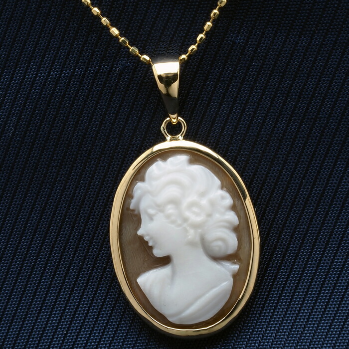 楽天市場】K18 シェルカメオ ペンダントトップ 13mm×18mm 18金イエロー