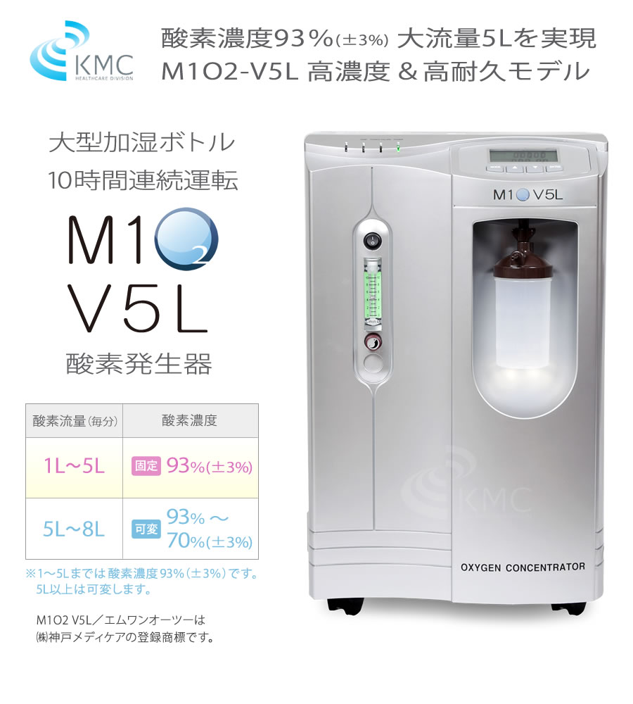 楽天市場】エムワンオーツーブイ5L【酸素】【酸素吸入】【高濃度酸素