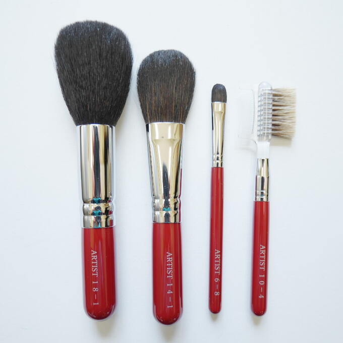 楽天市場】竹宝堂 熊野筆 メイクブラシ 高級 メイクブラシセット 4本 1