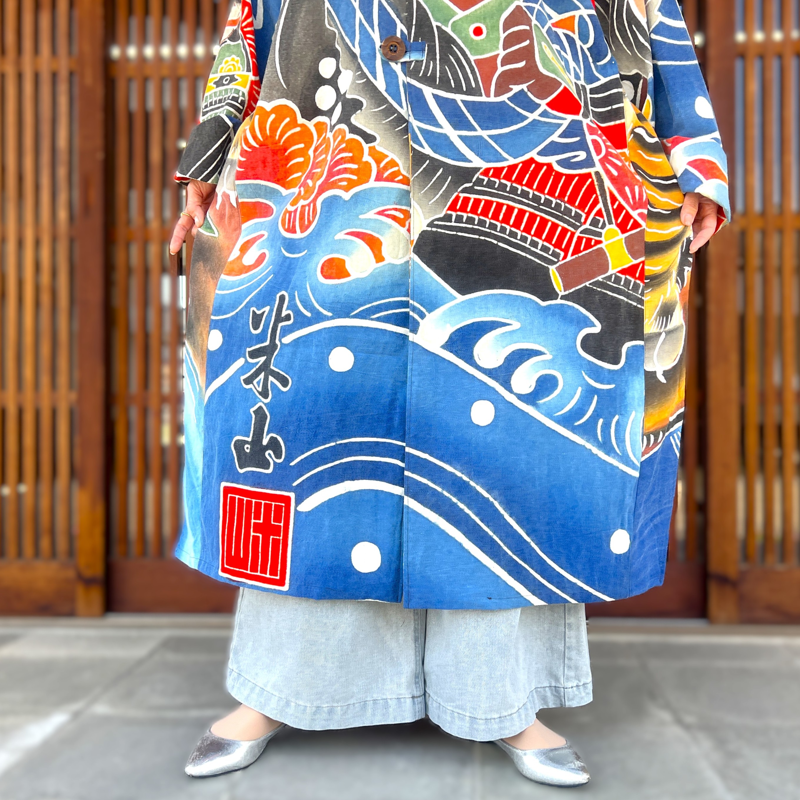 襤褸古布明治時代 のぼり旗手書き、珍品 家紋 襤褸古布藍染 楽天市場