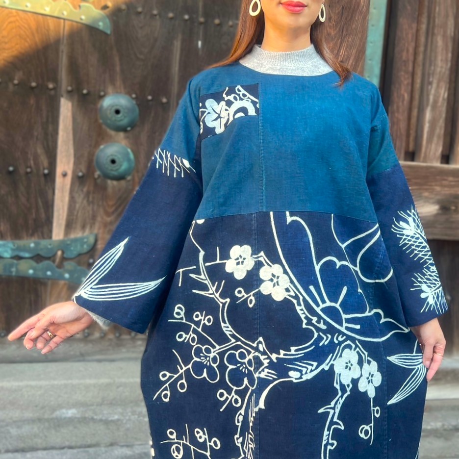 楽天市場】【古布リメイクワンピース】作家一点物オリジナル綿100