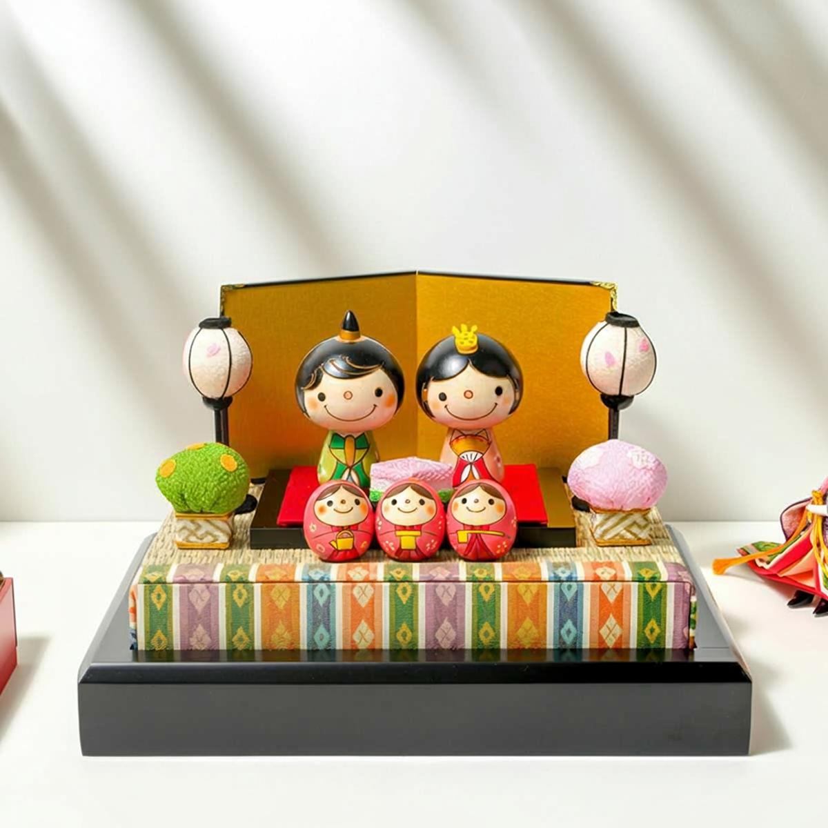 楽天市場】こけし の お雛様 三人官女 の 雛飾り セット【メッセージ
