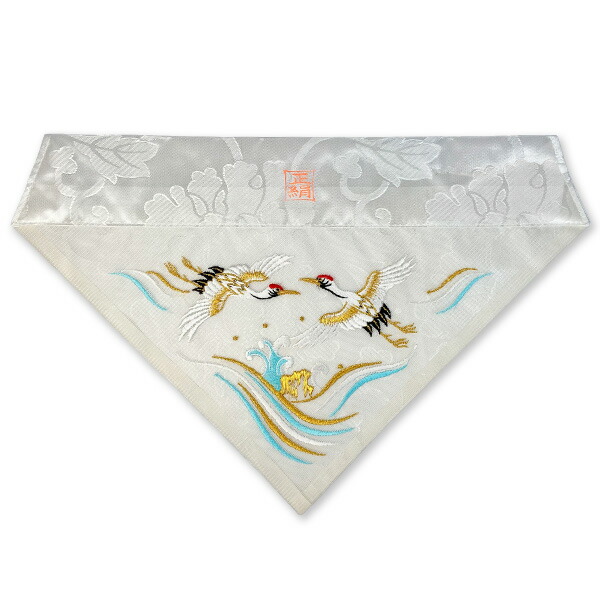 楽天市場】夏用 三角打敷 正絹紗 高級刺繍[波に鶴]【前卓用+上卓用】京