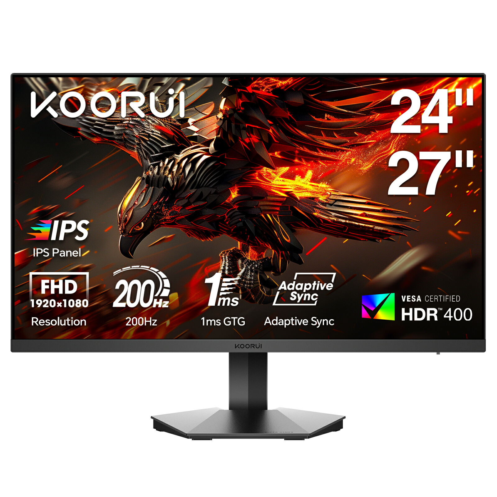 楽天市場】【10%OFFクーポン】KOORUI ゲーミングモニター 24インチ