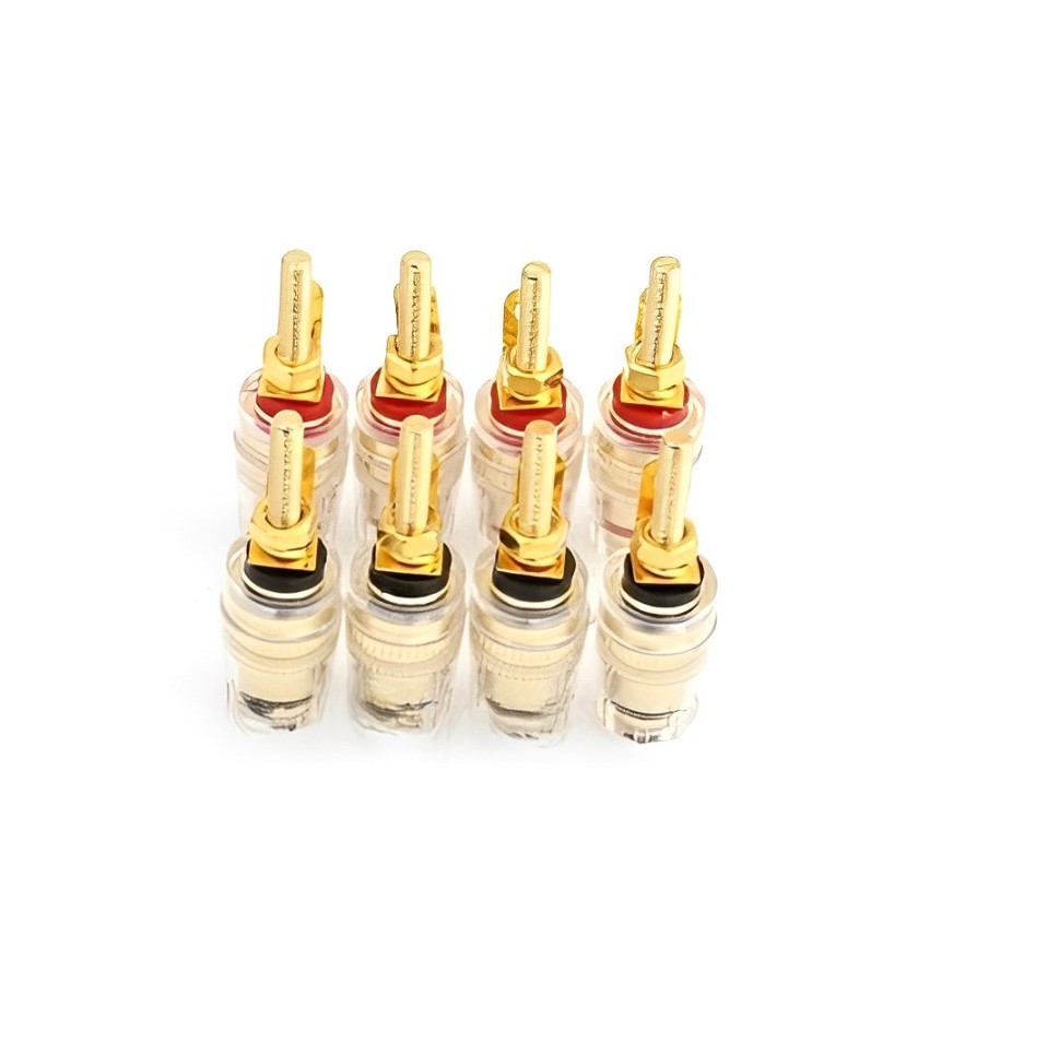 楽天市場】バナナプラグ対応 赤黒 8個セット スピーカーターミナル