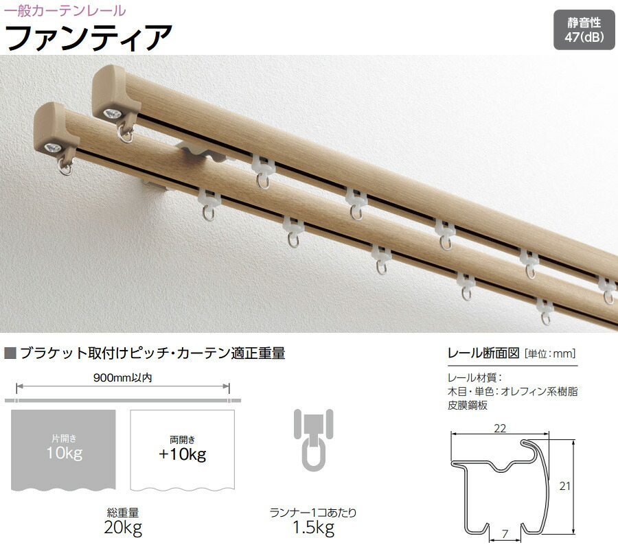 楽天市場】【タチカワ カーテンレール】 ファンティア 工事用セット