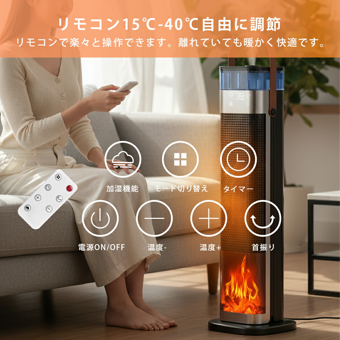 楽天市場】セラミックヒーター 加湿 小型 電気ヒーター 1秒速暖 2in1