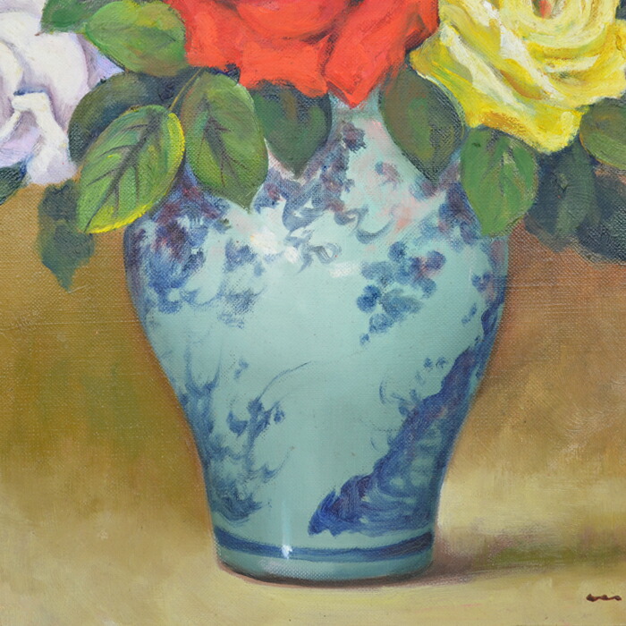 楽天市場】【訳あり】八木道夫 薔薇 油彩 オリジナル サイン入り 日本