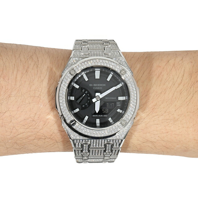 楽天市場】G-SHOCK GA2100 メタル 全面CZジルコニアカスタム