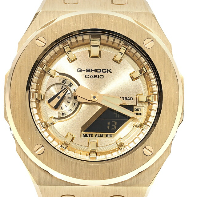 楽天市場】G-SHOCK GA2100GB ゴールドダイアル フルメタル カスタム