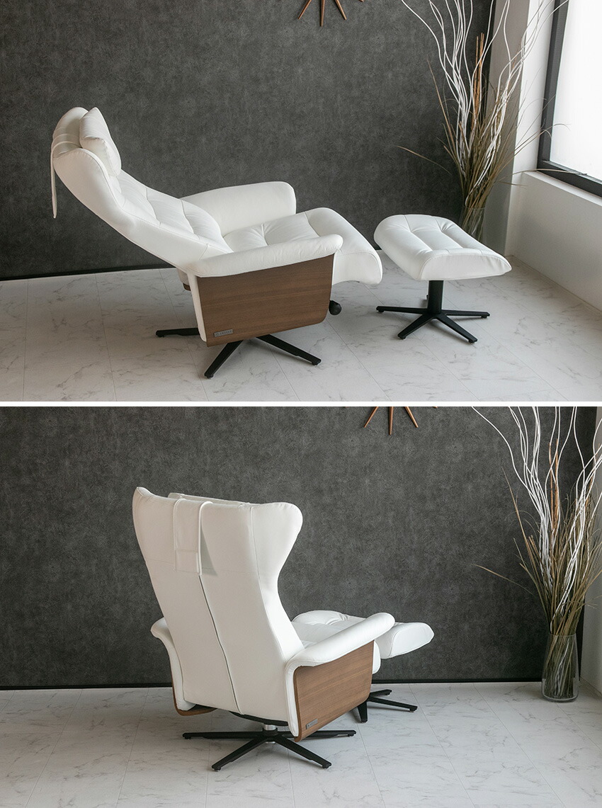 楽天市場】【送料無料】 パーソナルチェア オットマン付き 本革