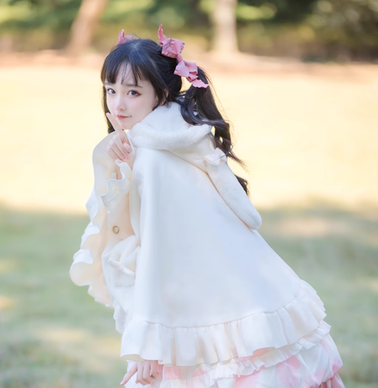 楽天市場】甘ロリ ロリータファッション マント ケープ うさ耳フード