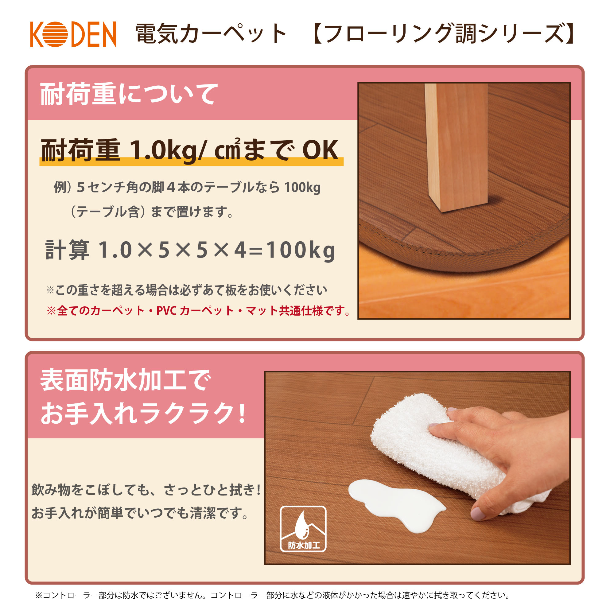 楽天市場】広電 KODEN コウデン ホットカーペット 防水 ブラウン 120