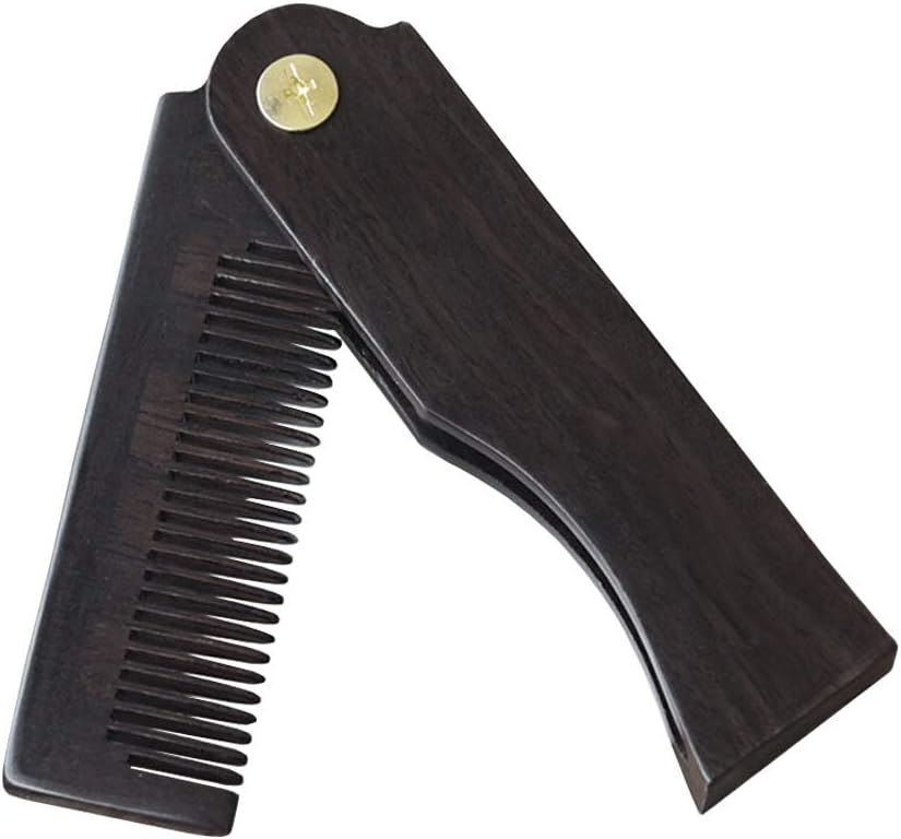 楽天市場】天然黒檀 高級木製櫛 折りたたみ コーム バタフライナイフ型