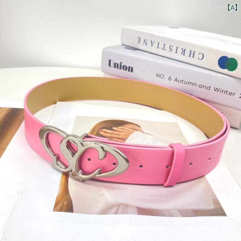 楽天市場】レザー ベルト 古風 シルバー SC バックル ビビット ピンク