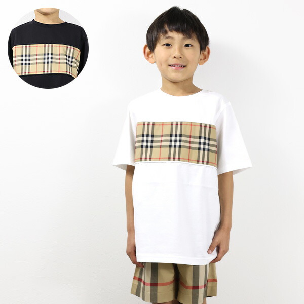 楽天市場】BURBERRY バーバリー Vintage Check Panel Cotton T-shirt T