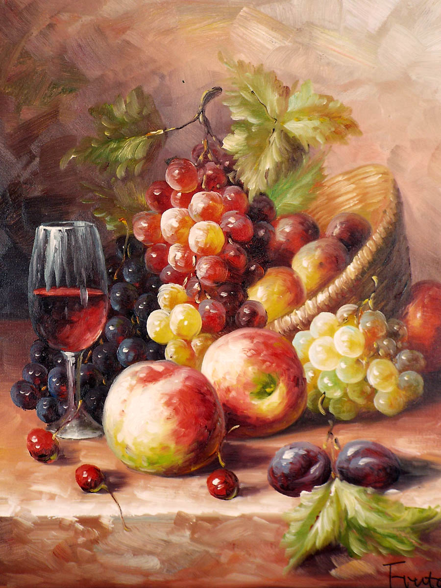 油絵 菅家令子 絵 絵画 インテリア uF6-060110 静物 果物 油絵 菅家