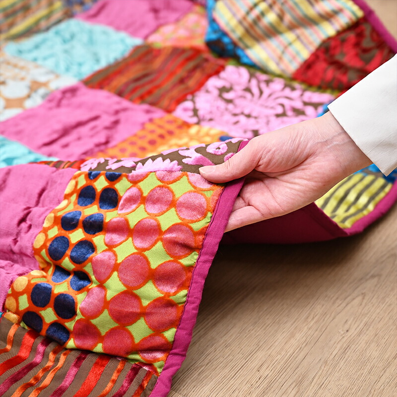 楽天市場】マルチカバー パッチワーク マット 155×230cm ベッドカバー