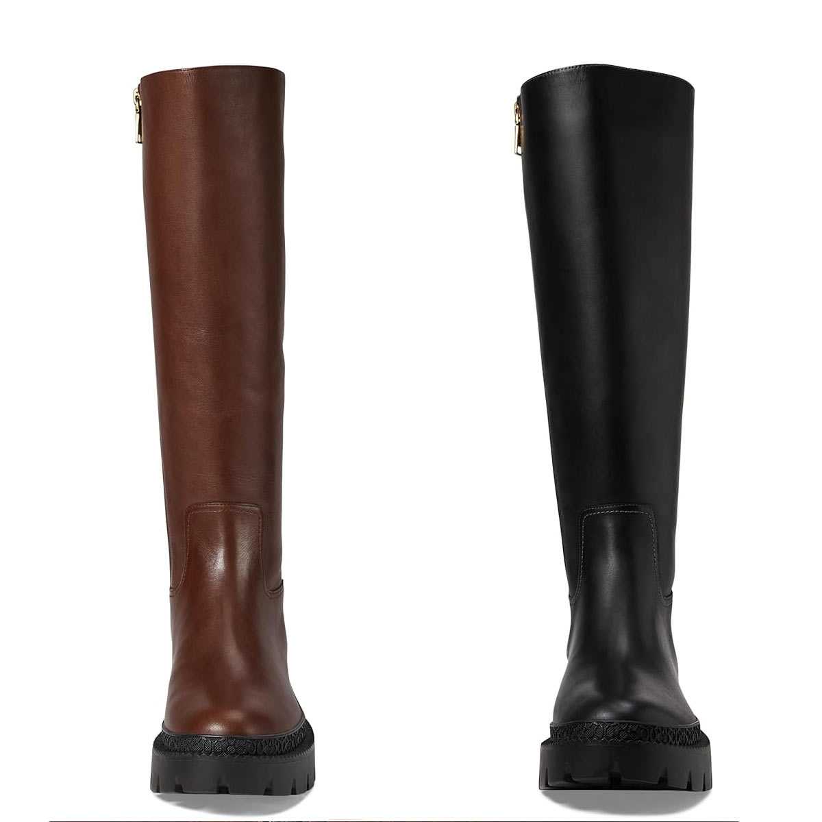 楽天市場】コーチ ブーツ レディース 本革 厚底 ふくらはぎ太め ロング