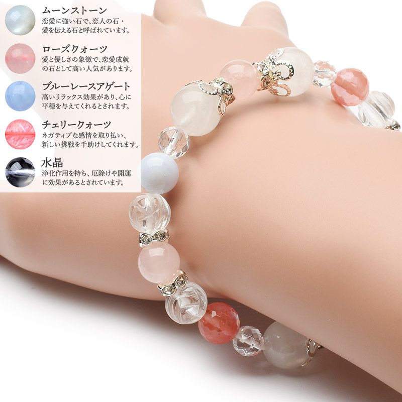 楽天市場】パステル ブルーレースアゲート ムーンストーン ローズ