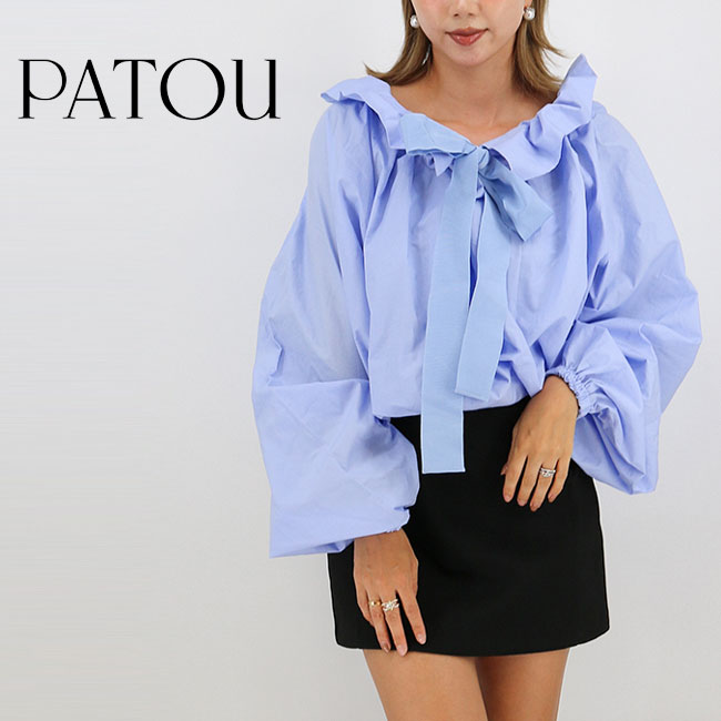 楽天市場】【PATOU】パトゥ ドローストリングパフスリーブブラウス