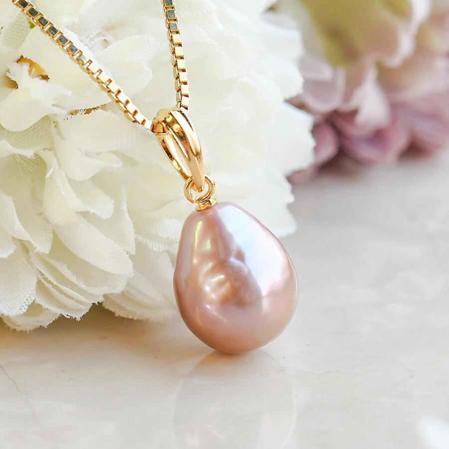 楽天市場】バロック 淡水真珠 ペンダントトップ てらてらのメタリック