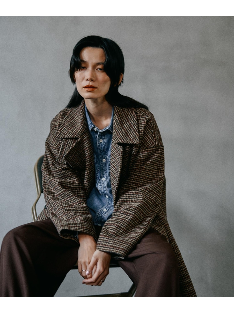 楽天市場】ウーリーダブルミドルチェックコート LEPSIM レプシィム