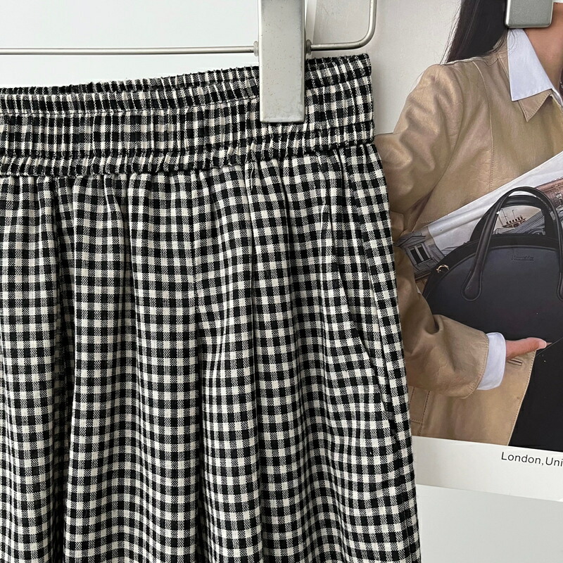 楽天市場】ガウチョパンツ ロング チェック 夏 ワイドパンツ 柄 ロング