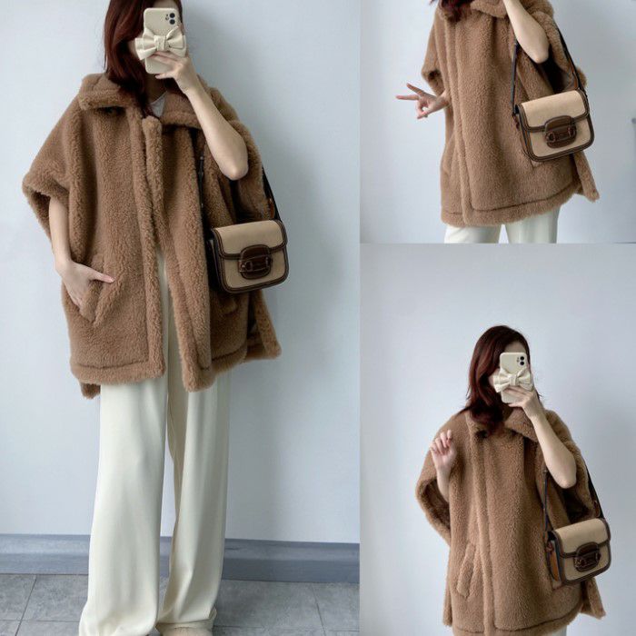 楽天市場】2023 AW ベア ムートン ポンチョ コート テディベアー