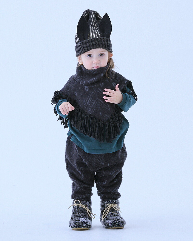 楽天市場】エルフィンフォルク Snow Jacquard Fringe Cape black (S/M