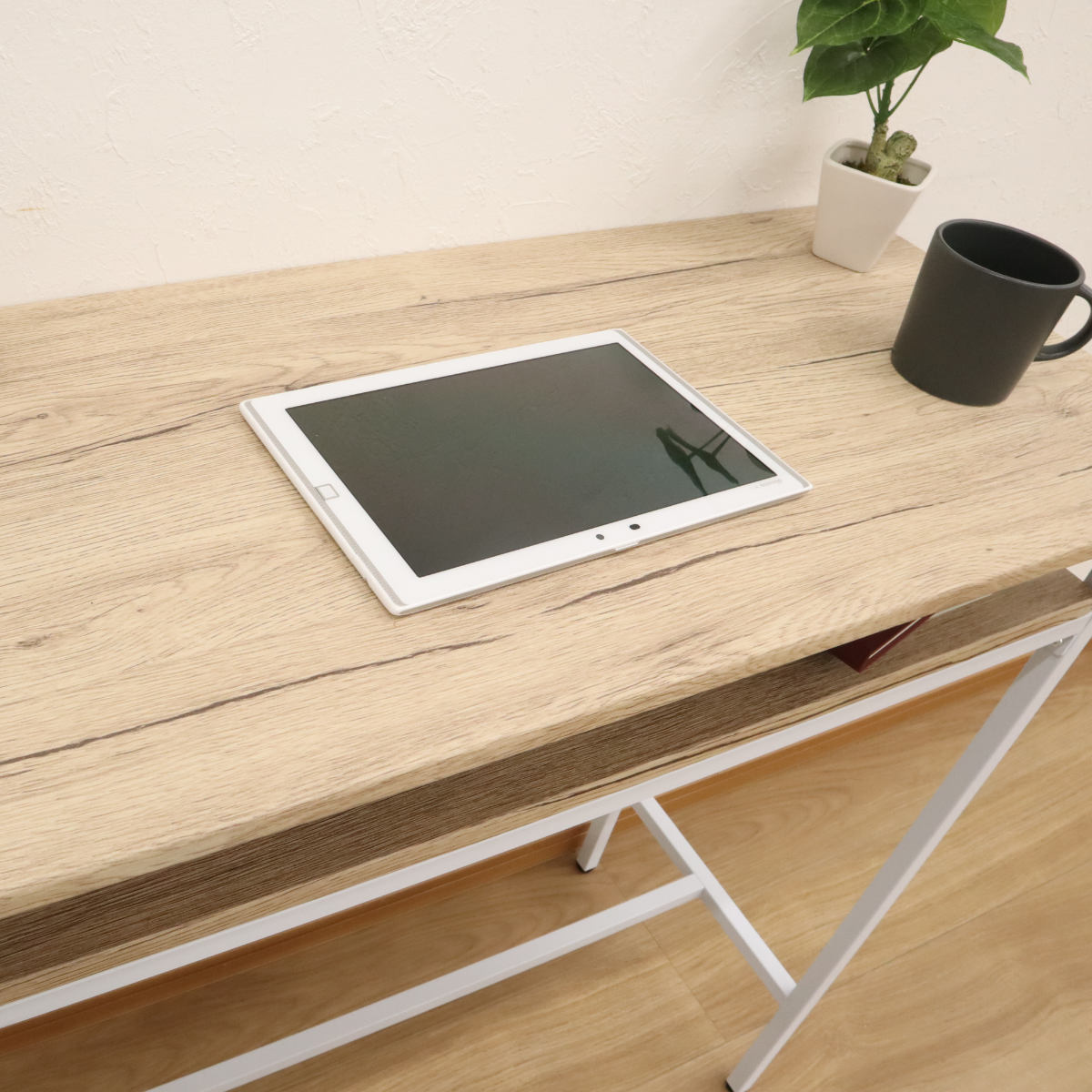 楽天市場】カウンターテーブル 幅100cm 奥行40cm ラック 木目調