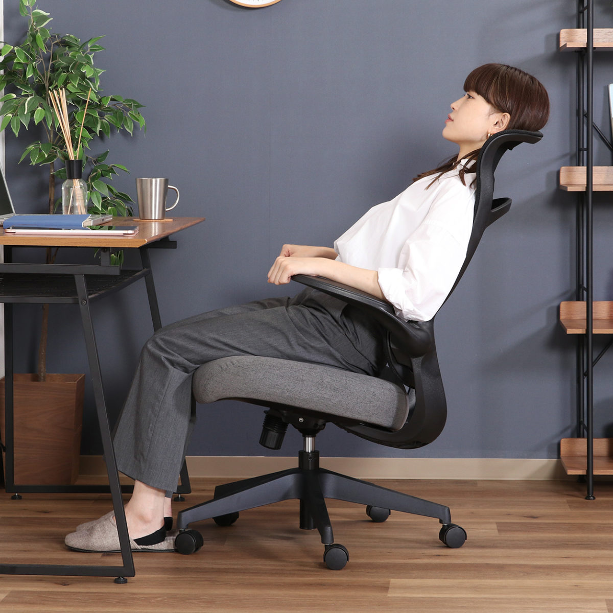 楽天市場】ワークチェア 座面高43.5～51cm ハイバックアームアップ