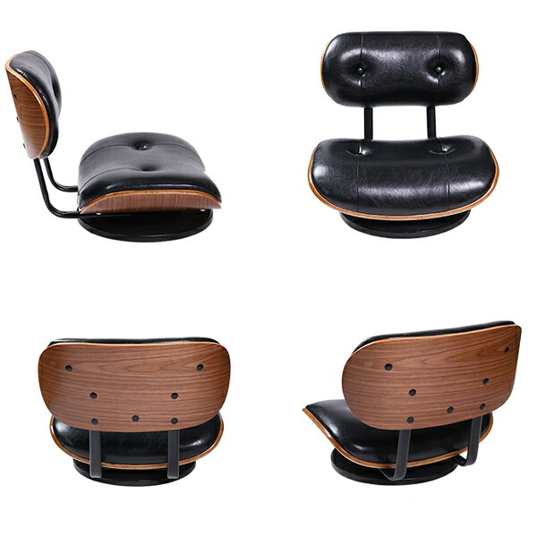 楽天市場】座椅子 回転式 幅51cm ローラウンドチェア レザー調