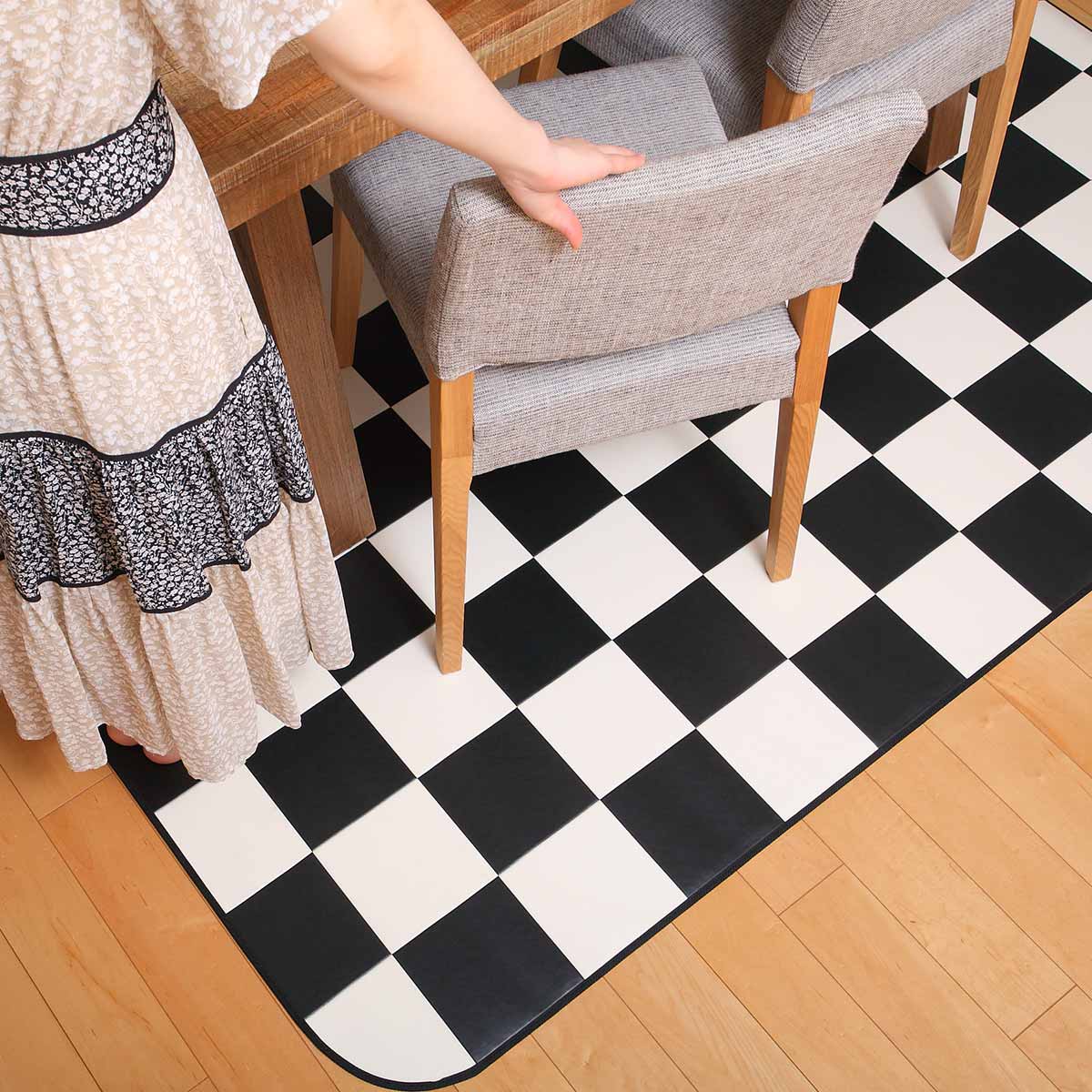 楽天市場】ラグ 182×300cm ラグマット チェッカー 既製サイズ （ 撥水