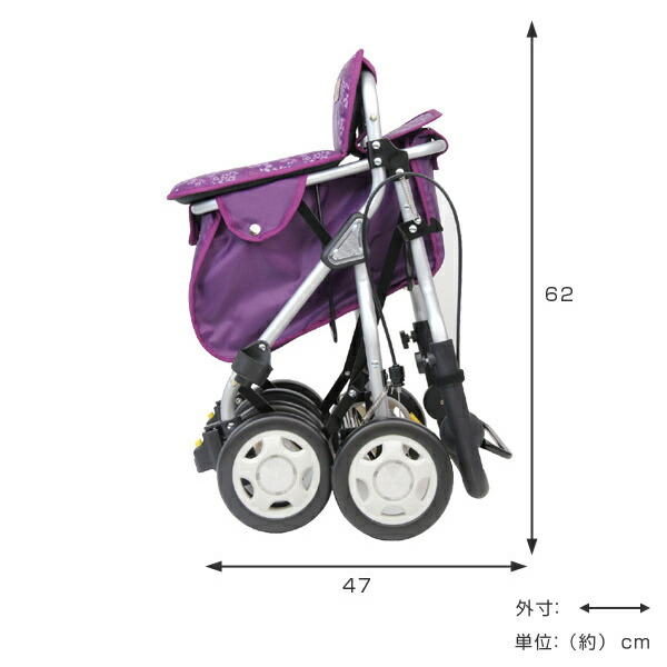 楽天市場】シルバーカー 花柄 ミドルタイプ アルミ製 （ カート 歩行器