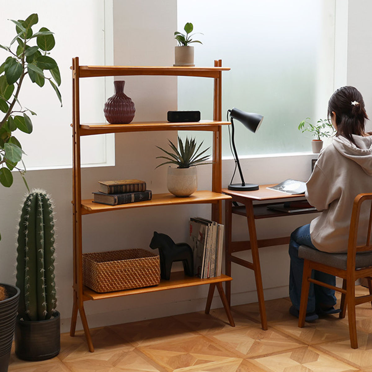 楽天市場】ディスプレイシェルフ 幅84.5cm 4段 可動棚 天然木 OAKER