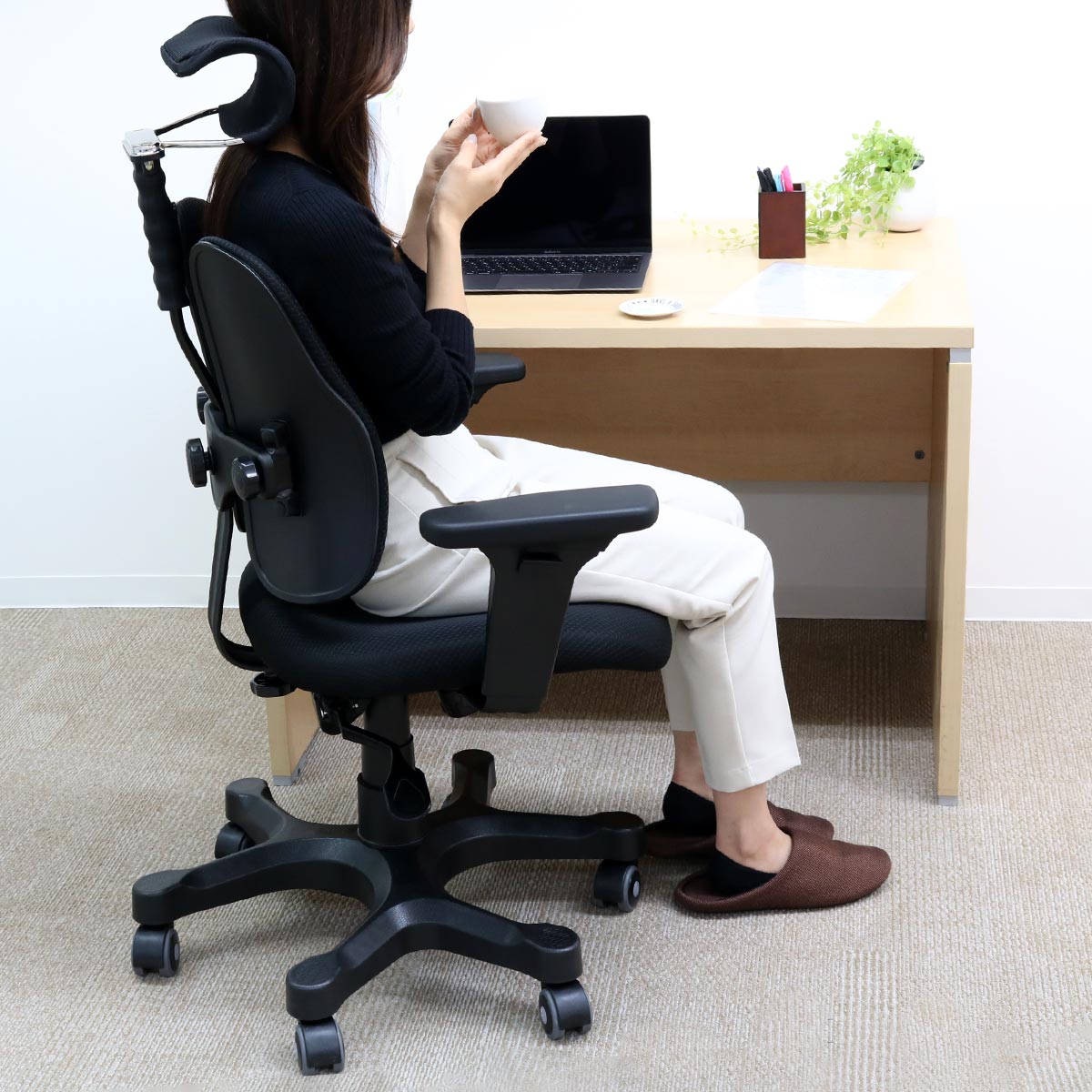 楽天市場】Duorest デュオレスト オフィスチェア 座面高40.8〜49.1cm