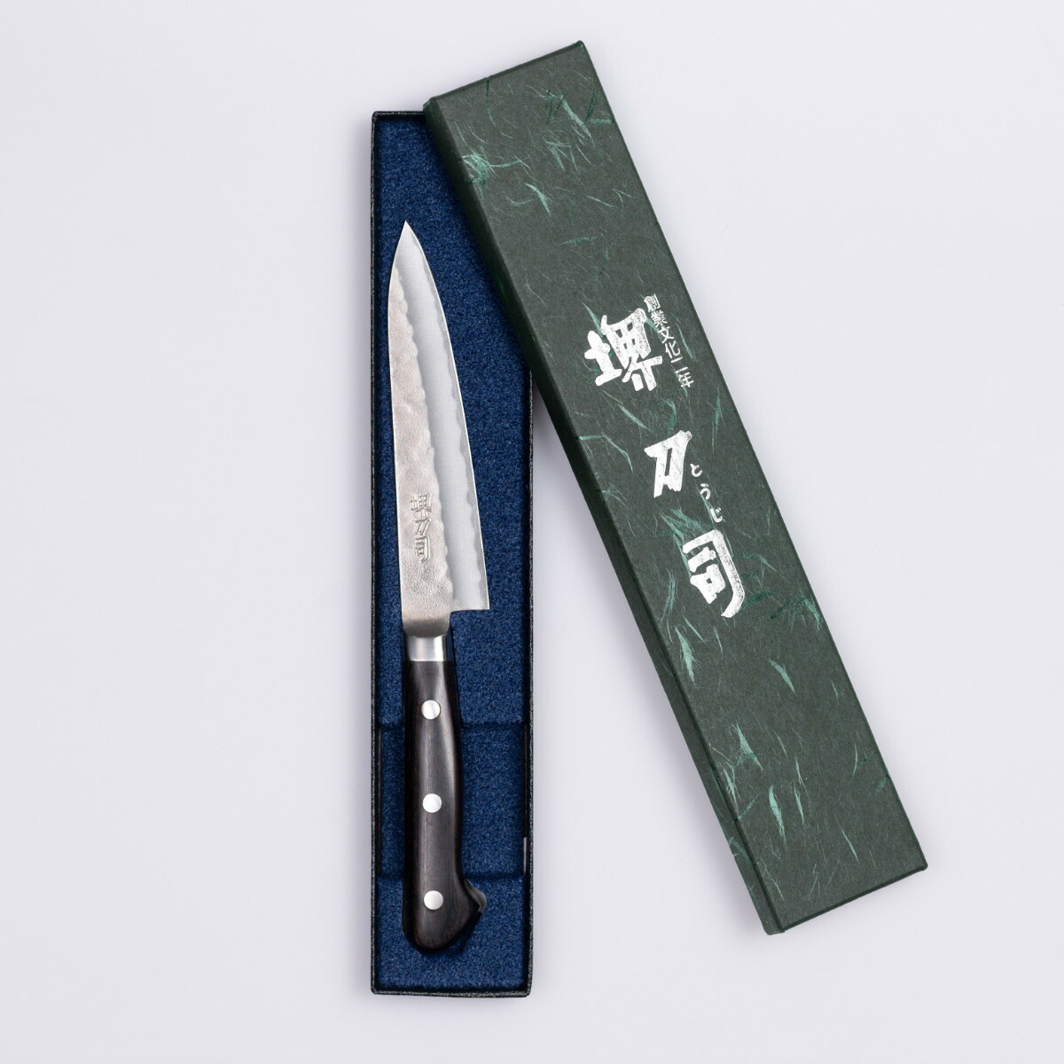 楽天市場】ペティナイフ 12cm 青鋼鍛造本割込 堺刀司 日本製 （ 包丁