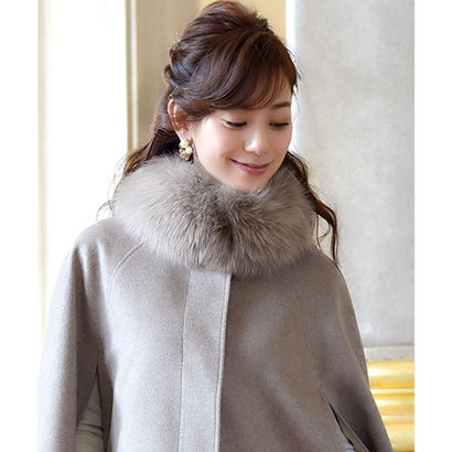 楽天市場】フォックスファー付きケープコート(7号〜15号) （シナモン