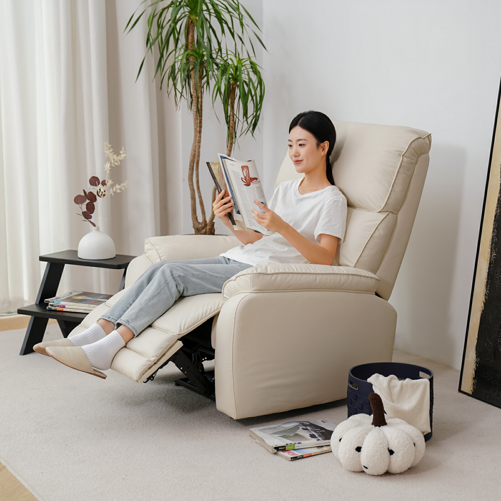 楽天市場】リクライニングソファ 電動 USBポート付き PUレザー