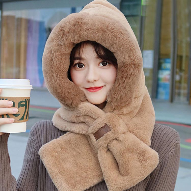 楽天市場】マフラー フード付き ネックウォーマー レディース 耳当て