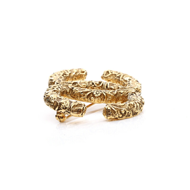 楽天市場】シャネル CHANEL ココマーク 溶岩 GP 93A ブローチ ゴールド