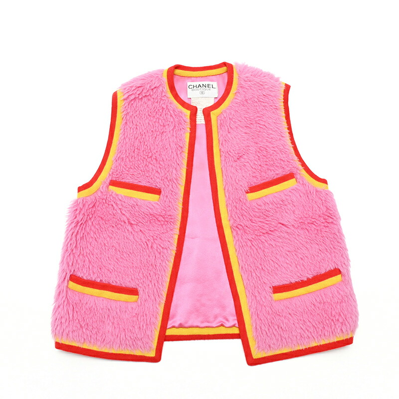 楽天市場】極美品 シャネル CHANEL ココマーク ファー ベスト ピンク