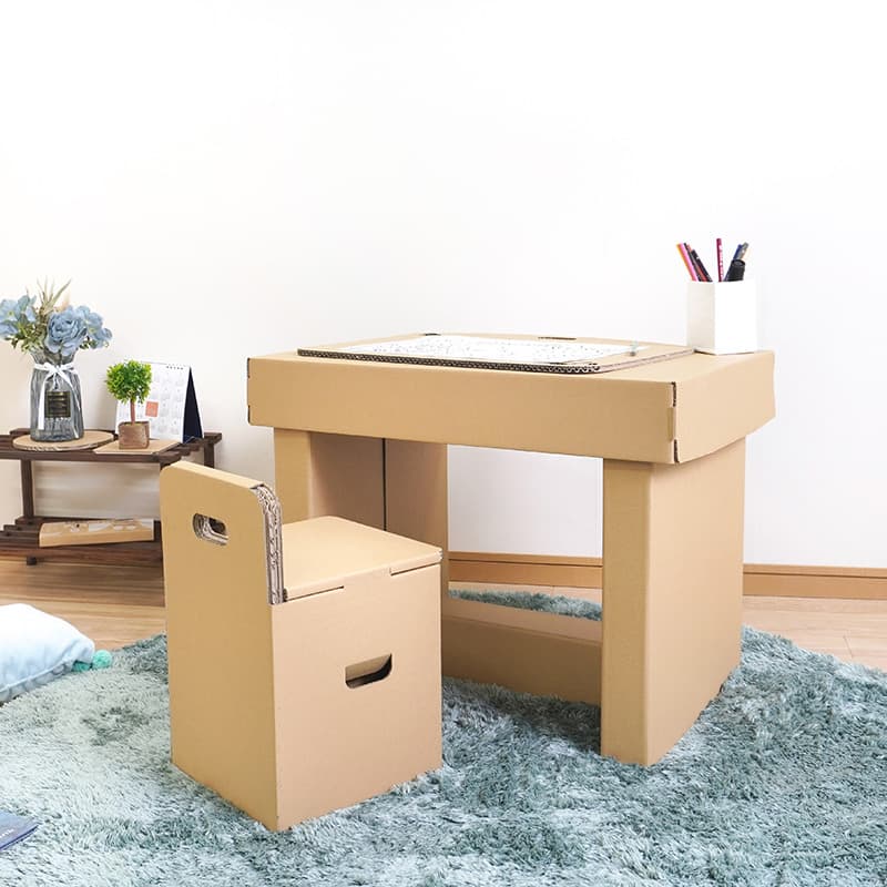 楽天市場】デスク ＆ チェア 【年長用】 学習机 勉強机 ダンボール